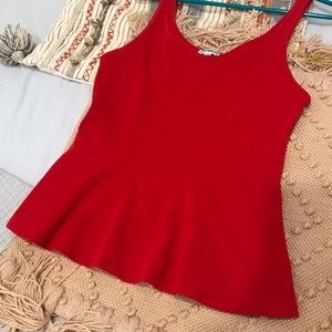 Peplum Red Top